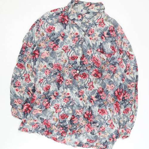 New Look Women's Multicoloured Floral Button-Up Shirt S