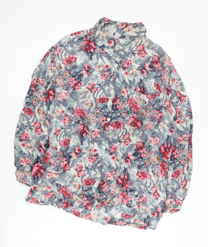 New Look Women's Multicoloured Floral Button-Up Shirt S