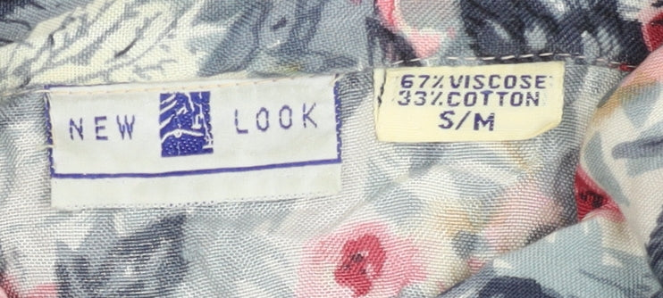 New Look Women's Multicoloured Floral Button-Up Shirt S