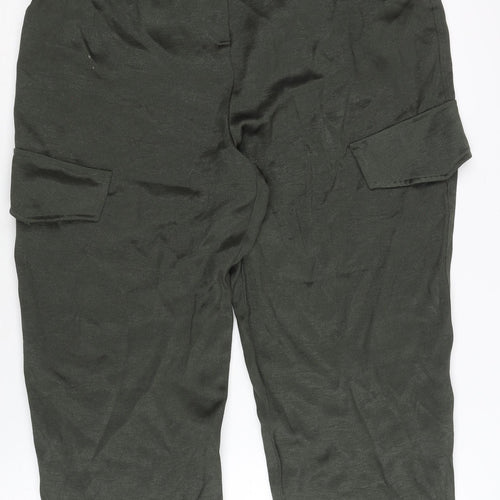 River Island Women's Green Paperbag Cargo Trousers Size 14