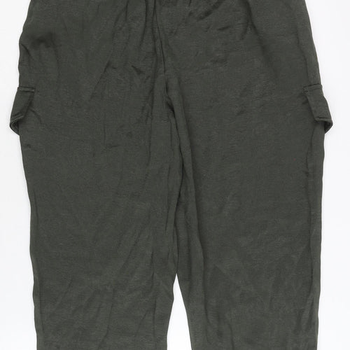 River Island Women's Green Paperbag Cargo Trousers Size 14