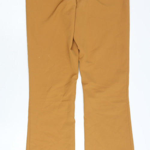 ICHI Women's Yellow Flared Trousers Size 8