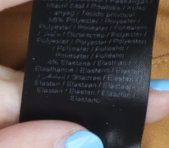 ICHI Women's Yellow Flared Trousers Size 8