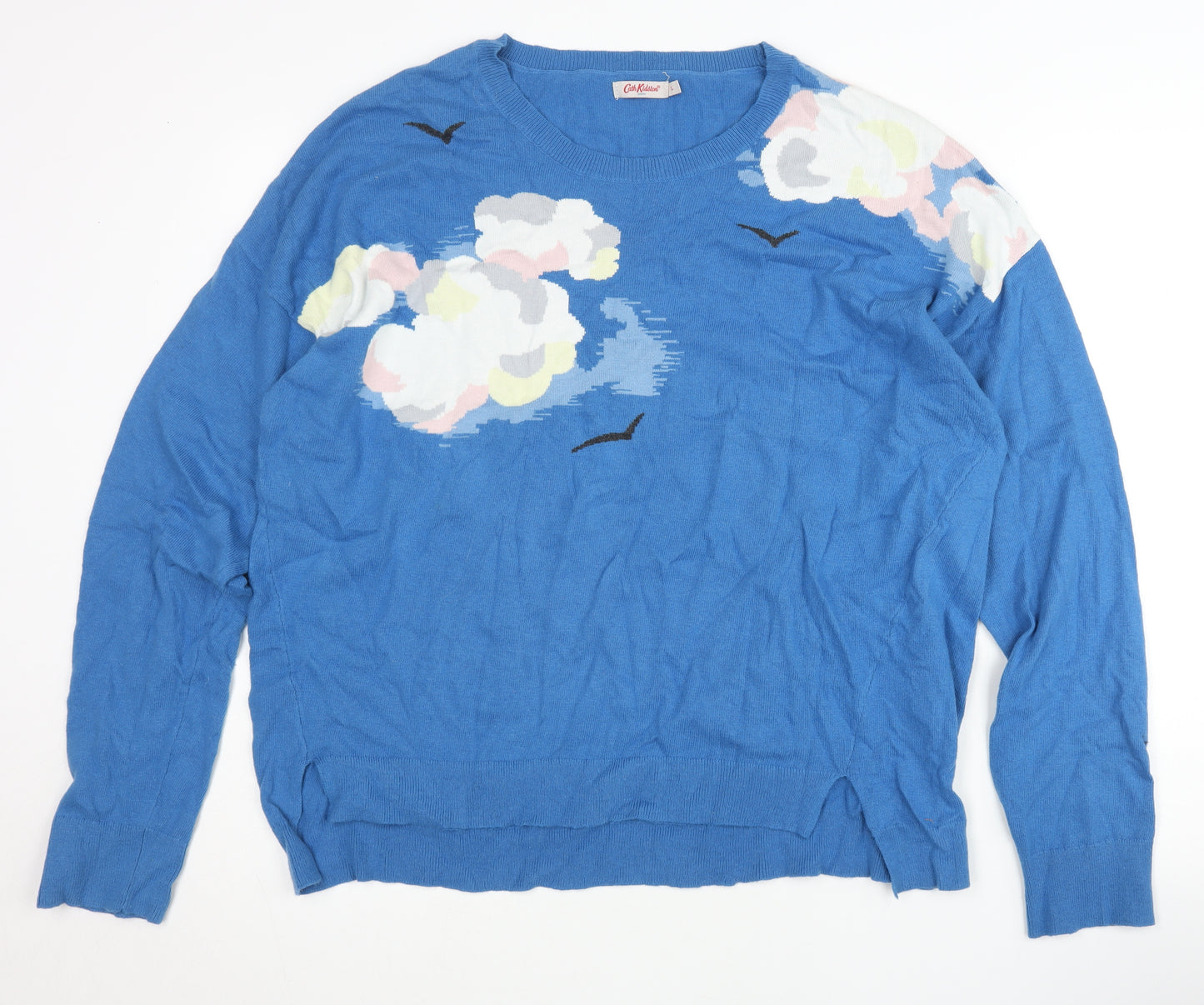 Cath Kidston Women's Blue Graphic Pullover Jumper L