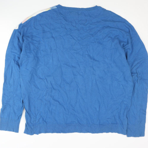 Cath Kidston Women's Blue Graphic Pullover Jumper L