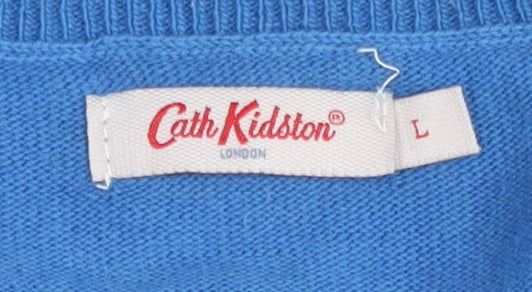 Cath Kidston Women's Blue Graphic Pullover Jumper L