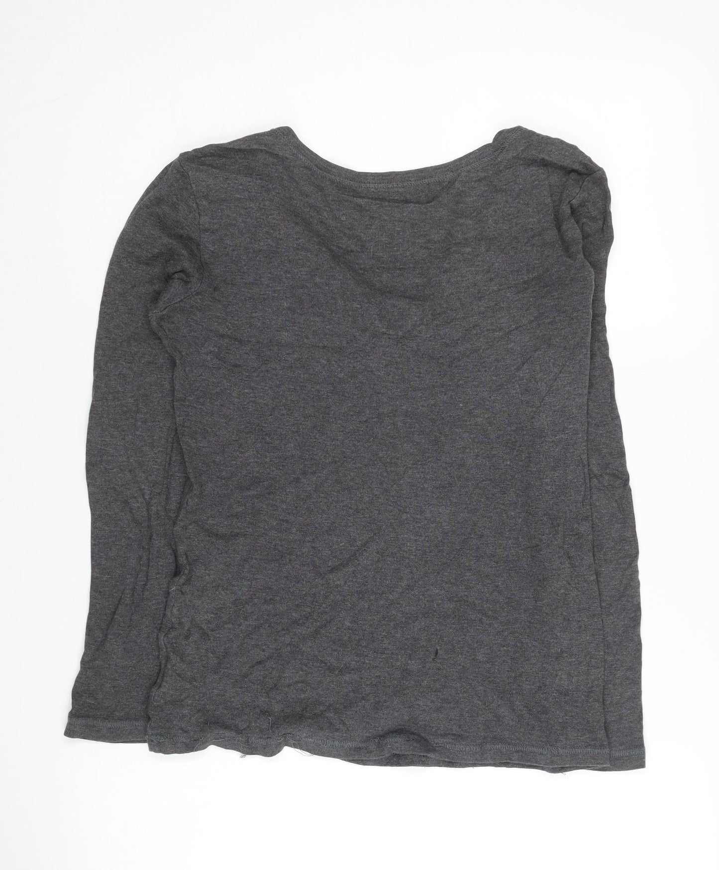 Gap Women's Grey Henley Long Sleeve T-Shirt S