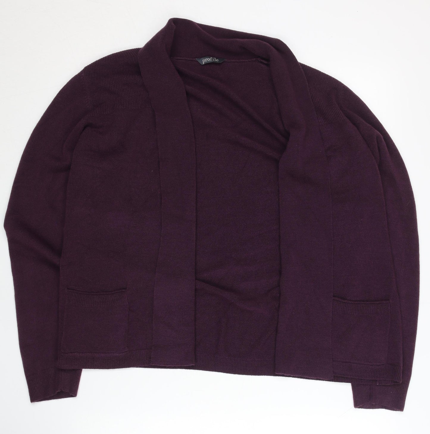 BHS Women's Purple Open Front Cardigan Size 18 Acrylic