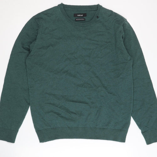 Replay Men's Green Pullover Jumper L Size