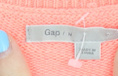 Gap Women's Pink Pullover Jumper - M, Long Sleeve, Knit