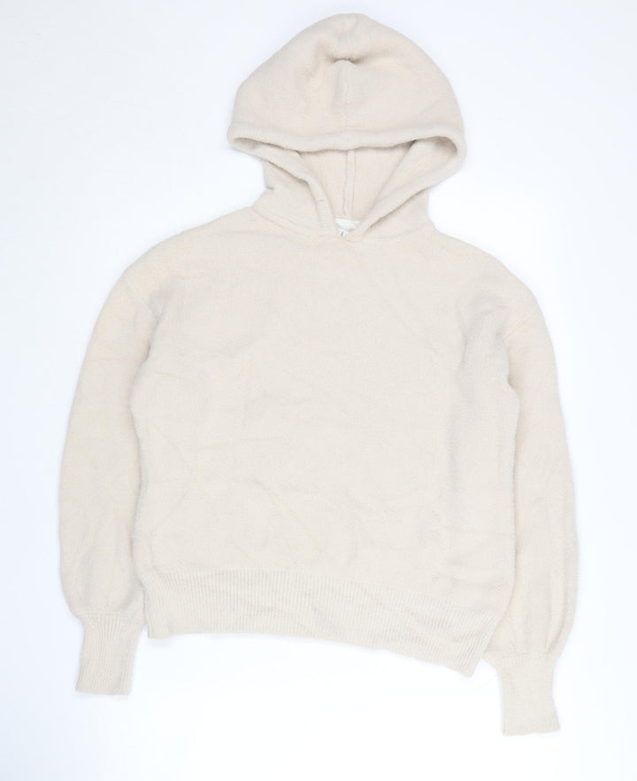 F&F Women Beige Pullover Hoodie Size M 100% Nylon
