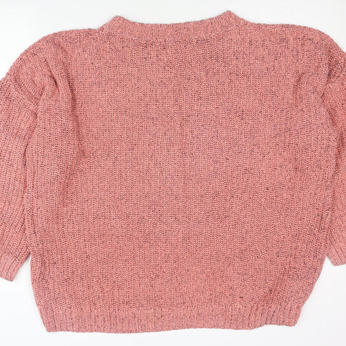 H&M Women’s Pink M Pullover Jumper - Knit Crew Neck