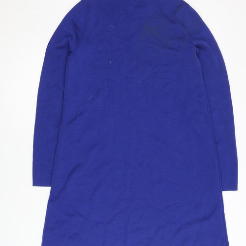 COS Women’s Blue Wool Dress XS High Neck Long Sleeve