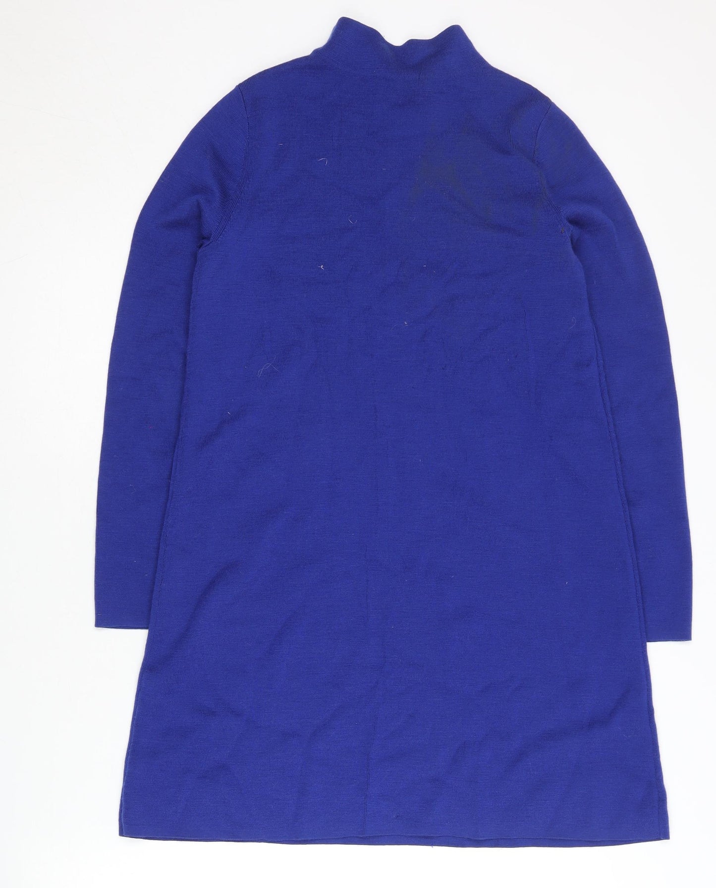 COS Women’s Blue Wool Dress XS High Neck Long Sleeve