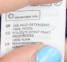 COS Women’s Blue Wool Dress XS High Neck Long Sleeve