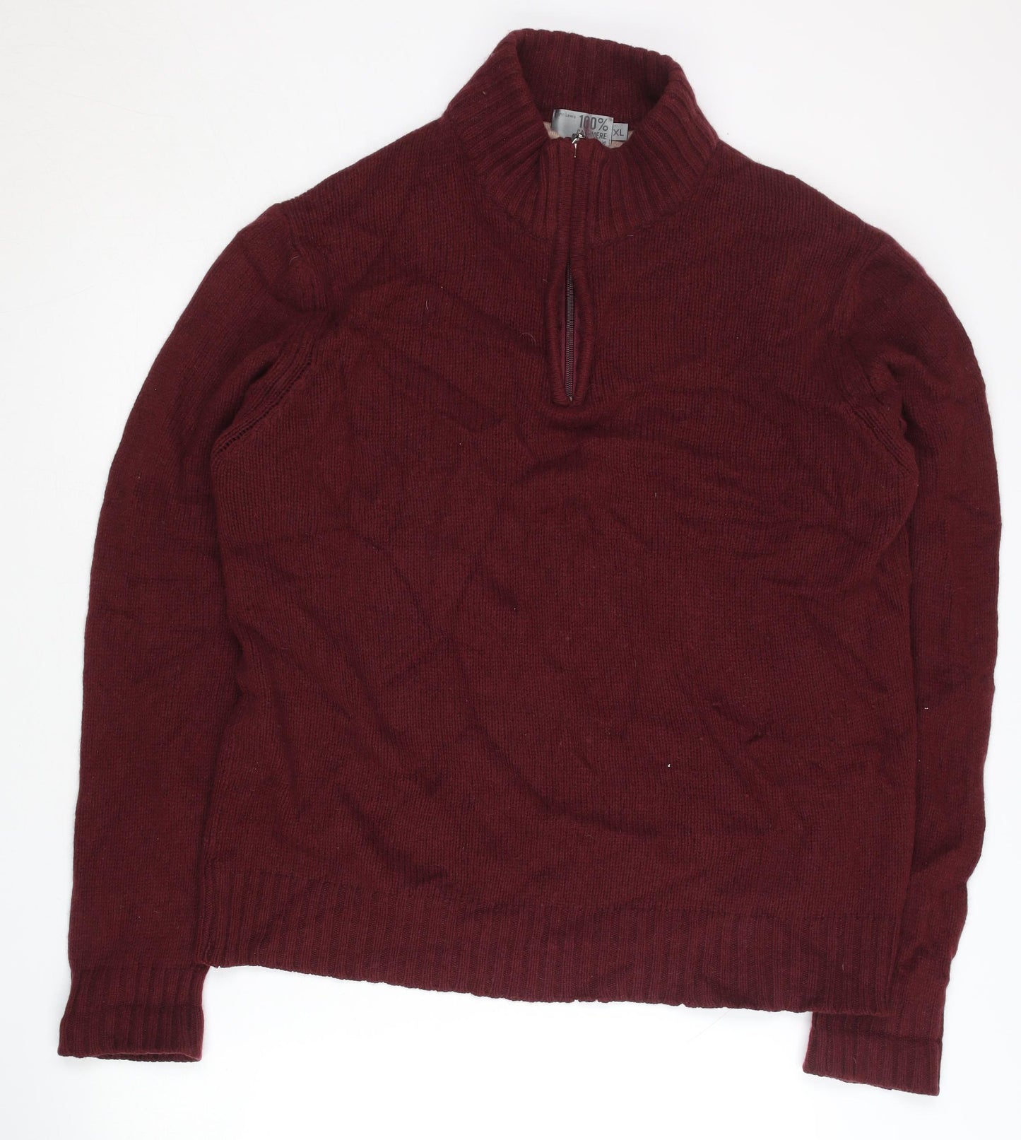 John Lewis Men's Red Cashmere XL Pullover Jumper