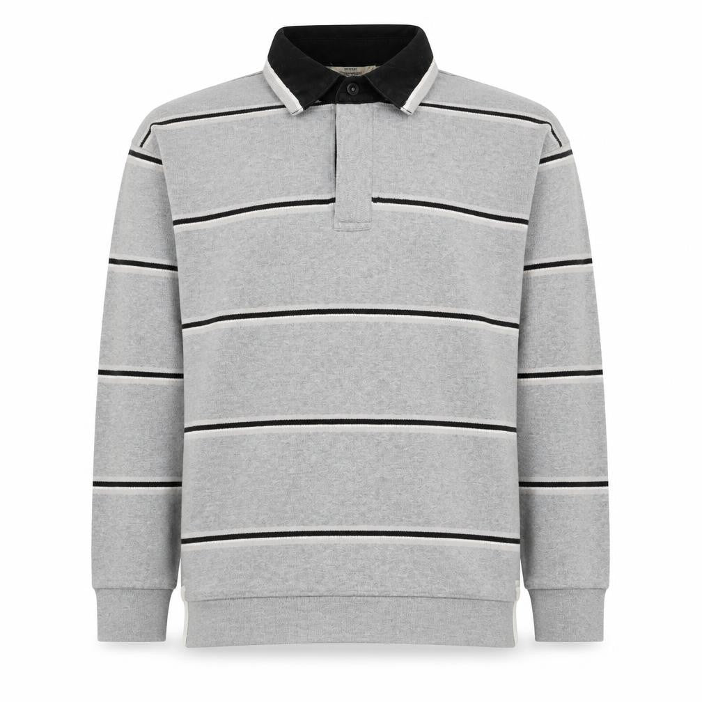 Front view of Marks & Spencer Men's Grey Striped jumper L
