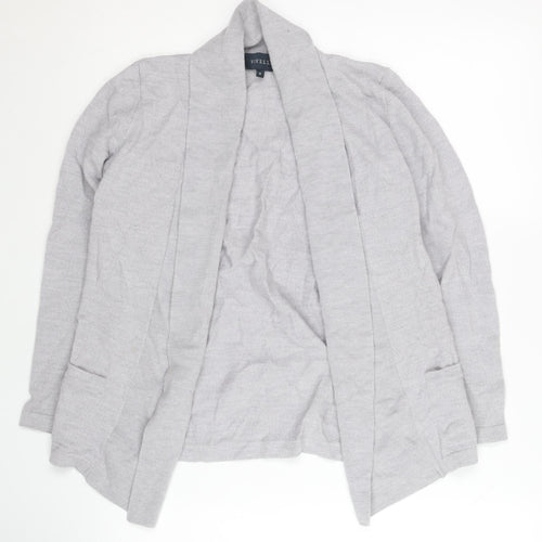 Viyella Women's Grey Open Front Cardigan S Merino Wool