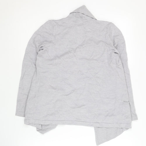 Viyella Women's Grey Open Front Cardigan S Merino Wool