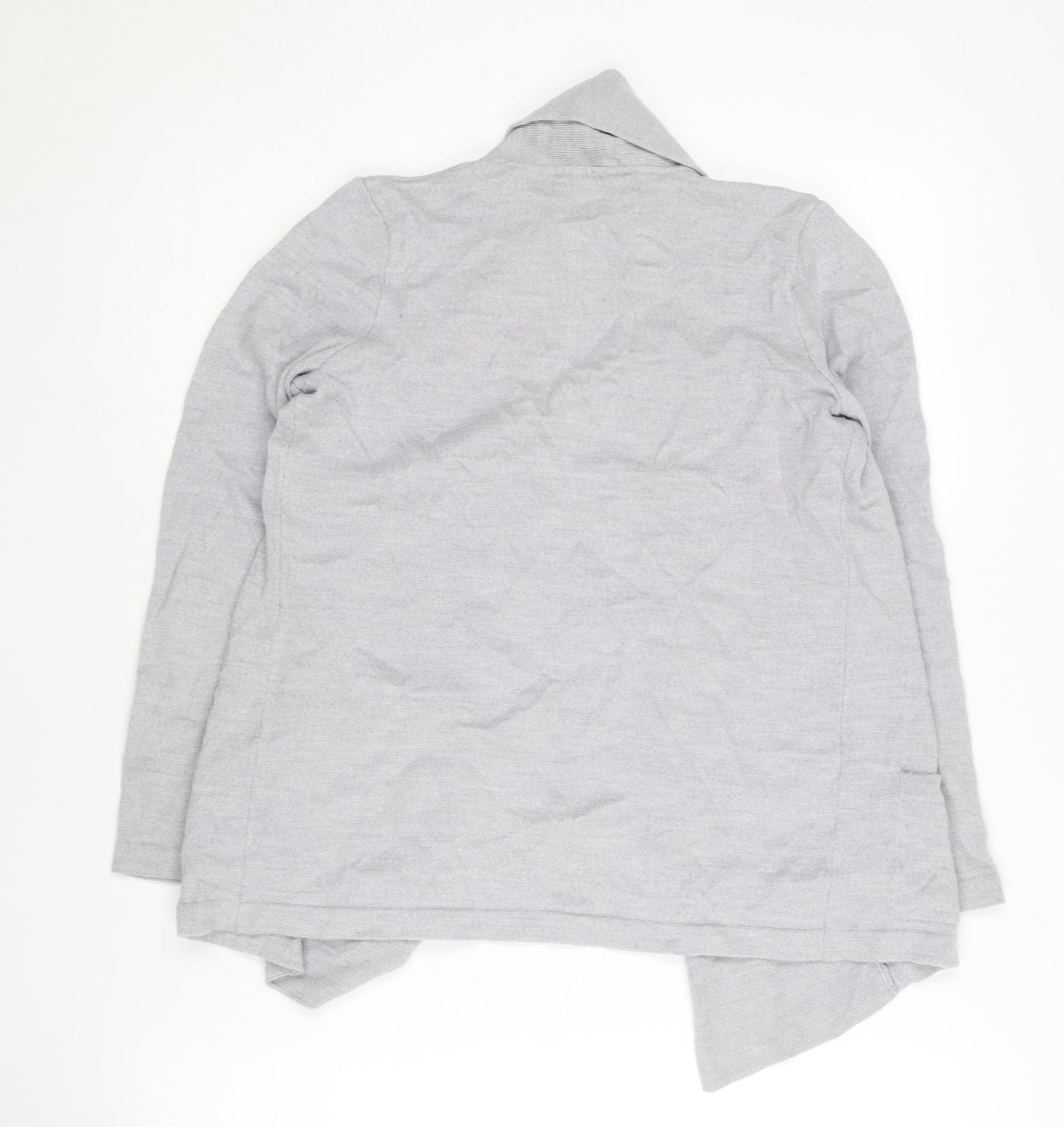 Viyella Women's Grey Open Front Cardigan S Merino Wool