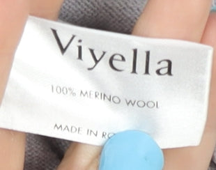 Viyella Women's Grey Open Front Cardigan S Merino Wool