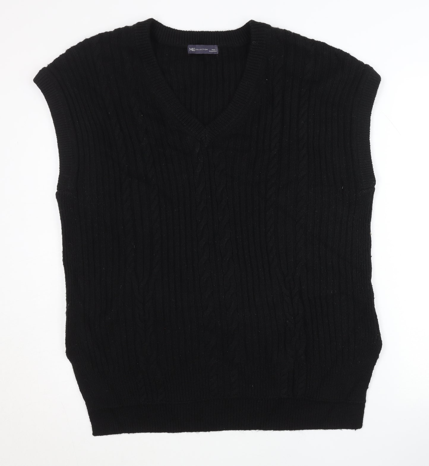 Marks and Spencer Women's Black V-Neck Vest, L