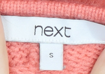 Next Women's Pink V-Neck Cable-Knit Pullover Jumper S