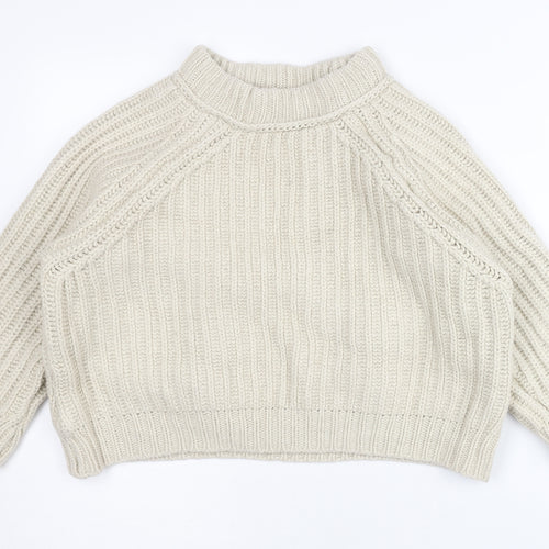 TOAST Women's Ivory Mock Neck Knit Jumper L/XL
