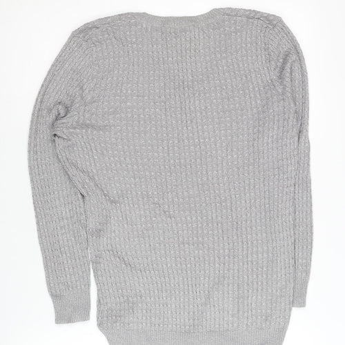 Next Women's Grey V-Neck Jumper - Size 16