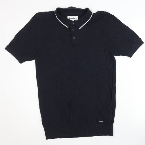 Threadbare Men's Black Polo Shirt - Medium, Cotton Blend