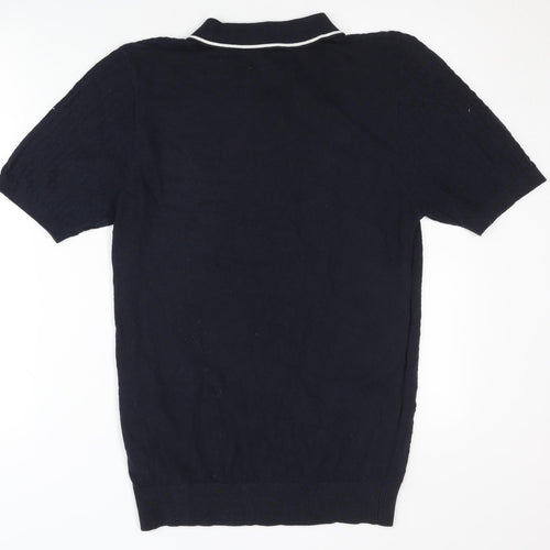 Threadbare Men's Black Polo Shirt - Medium, Cotton Blend