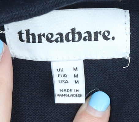 Threadbare Men's Black Polo Shirt - Medium, Cotton Blend