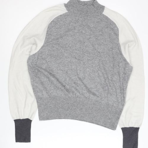 Next Grey Mock Neck Pullover Jumper Women Size 10