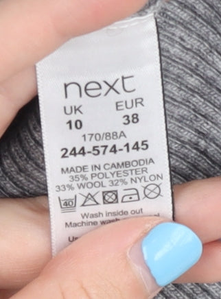 Next Grey Mock Neck Pullover Jumper Women Size 10