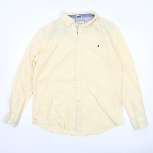 St George by Duffer Men's Yellow Striped Shirt XL
