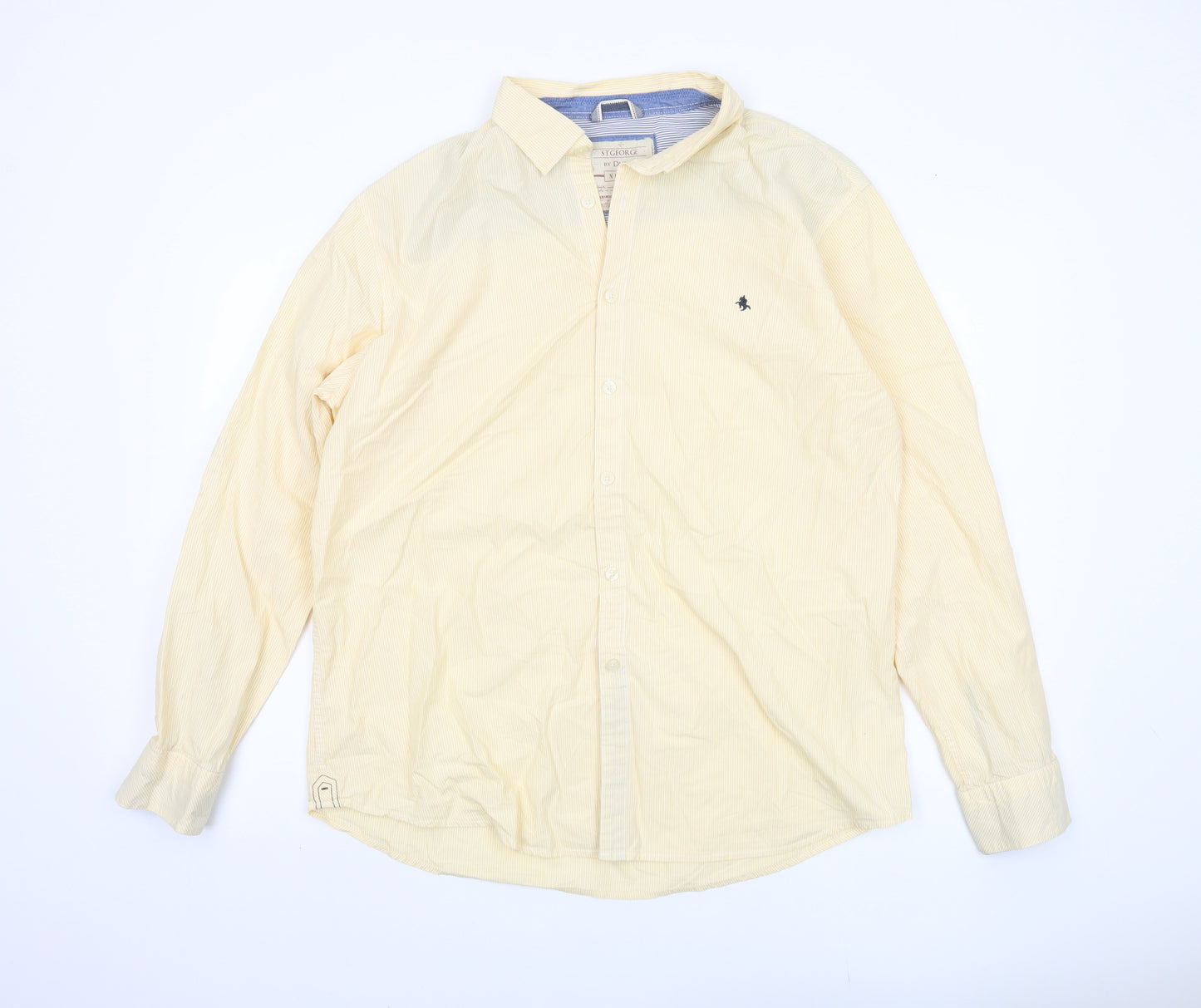 St George by Duffer Men's Yellow Striped Shirt XL