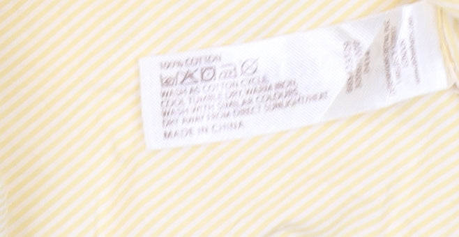 St George by Duffer Men's Yellow Striped Shirt XL