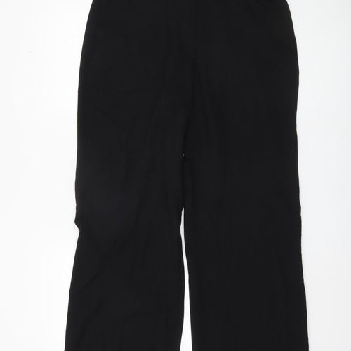 Marks and Spencer Women's Black Wide-Leg Trousers, Size 16