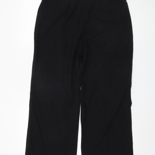 Marks and Spencer Women's Black Wide-Leg Trousers, Size 16