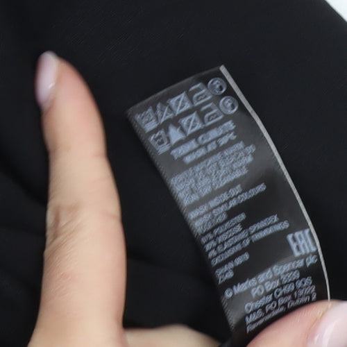 Marks and Spencer Women's Black Wide-Leg Trousers, Size 16