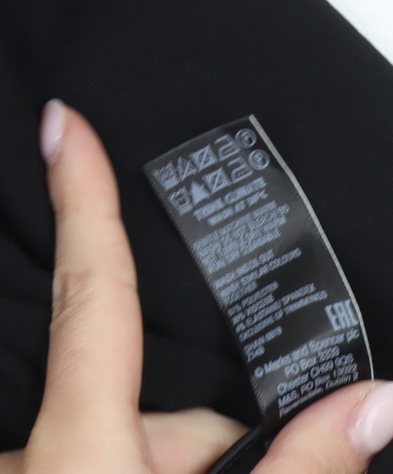 Marks and Spencer Women's Black Wide-Leg Trousers, Size 16