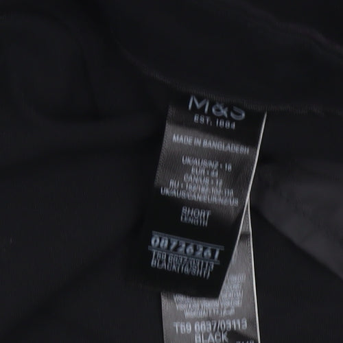 Marks and Spencer Women's Black Wide-Leg Trousers, Size 16