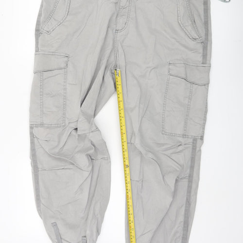 M&S Women's Plus Grey Cargo Trousers Size 22