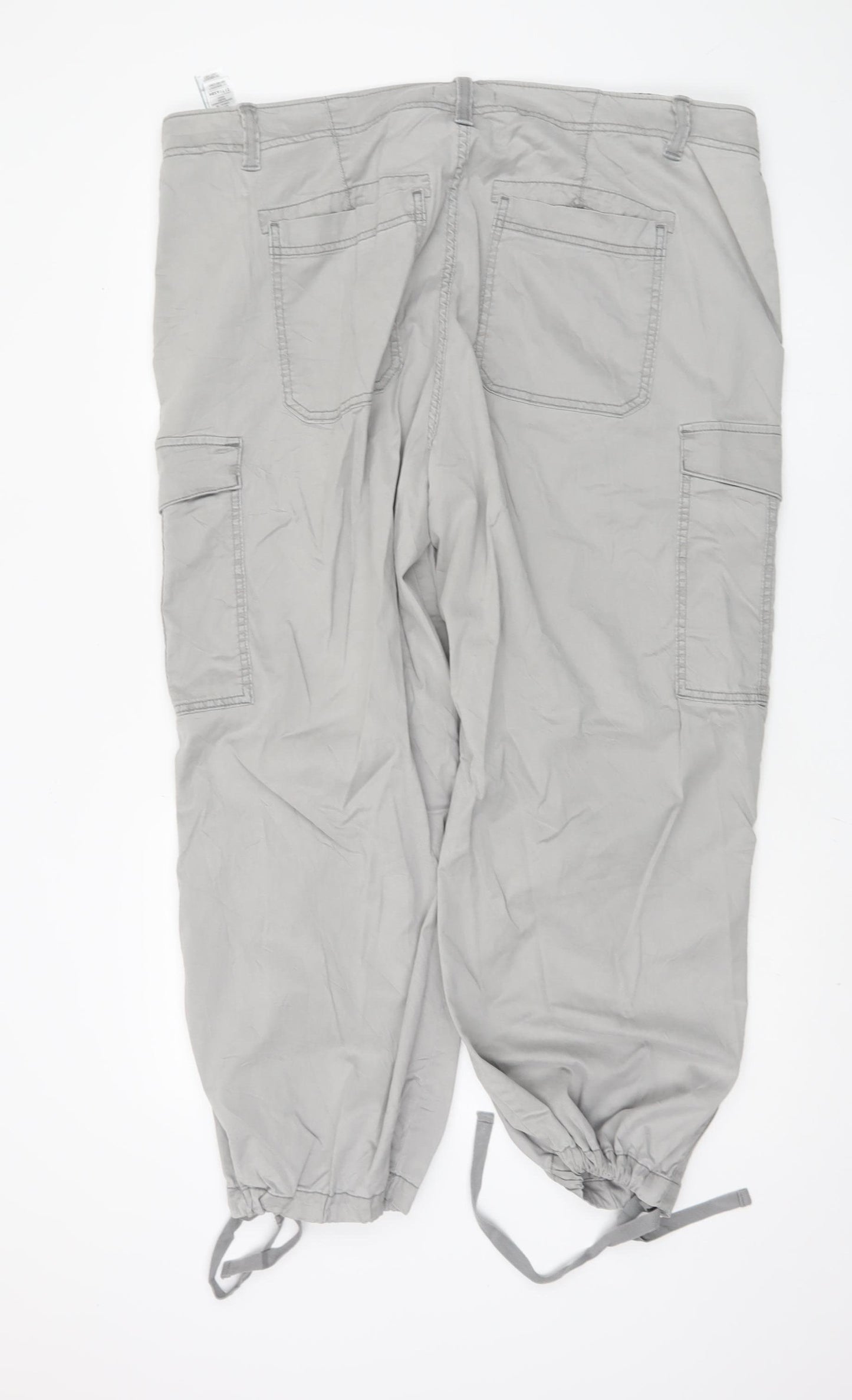 M&S Women's Plus Grey Cargo Trousers Size 22