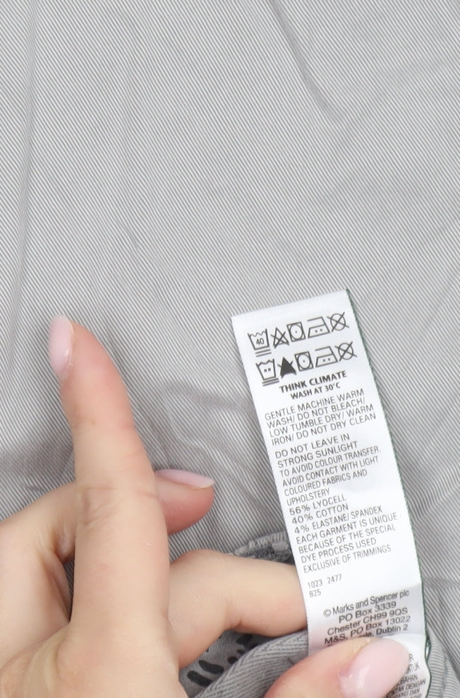 M&S Women's Plus Grey Cargo Trousers Size 22