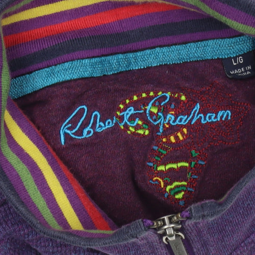 Robert Graham Purple Pullover Sweatshirt L Unisex