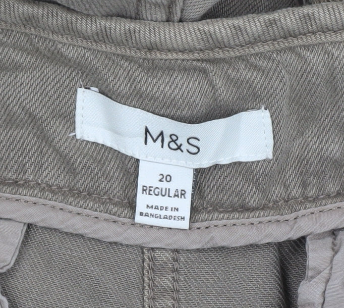 Marks and Spencer Women's Beige Cropped Trousers Size 20