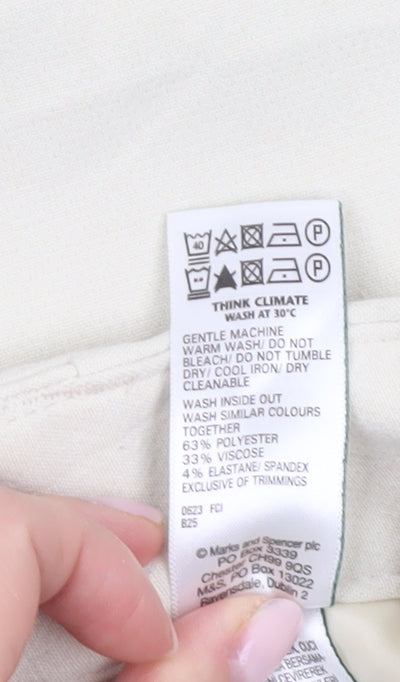 Marks and Spencer Beige Wide-Leg Trousers - UK 10