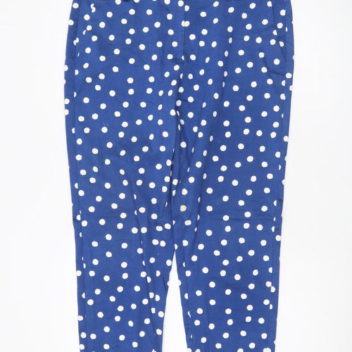 Marks and Spencer Blue Polka Dot Slim Trousers Size 16