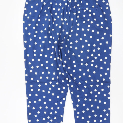 Marks and Spencer Blue Polka Dot Slim Trousers Size 16